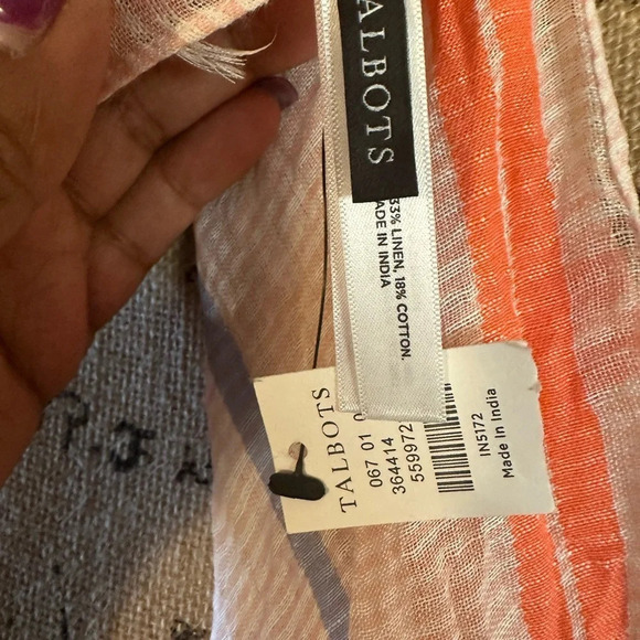 TALBOTS CHEERFUL STRIPE OBLONG SCARF, NWT - Picture 6 of 6